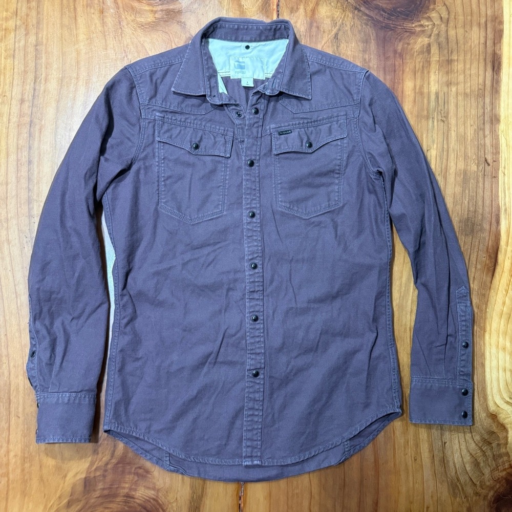 G-Star Raw Shirt Mens S Pearl Snap Cotton Western L/S Outdoor Solid B3-10